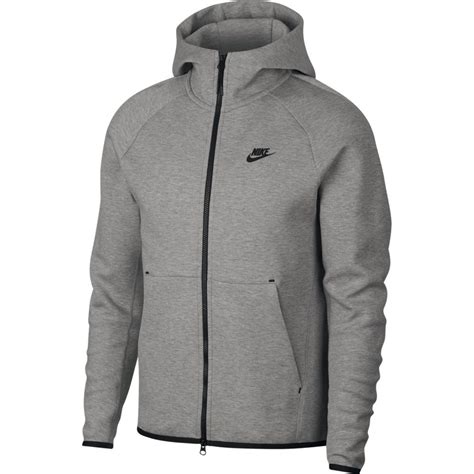 nike tech fleece hoodie full zip grijs zwart|black nike tech zip up.